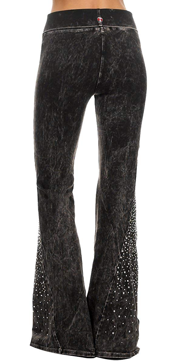 Leggings embellished with rhinestones Black / Gray